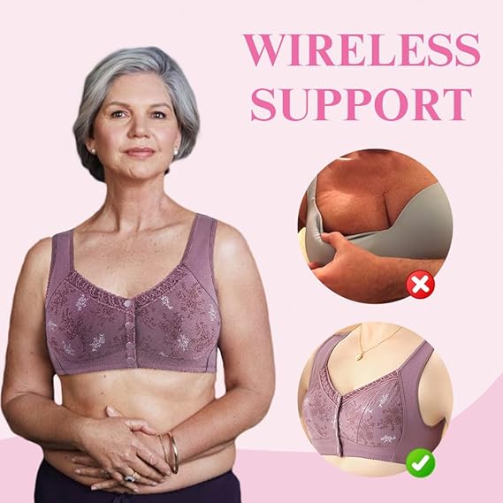 Rose Bra Wireless Front Button Bras For Women