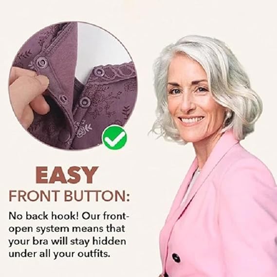 Rose Bra Wireless Front Button Bras For Women