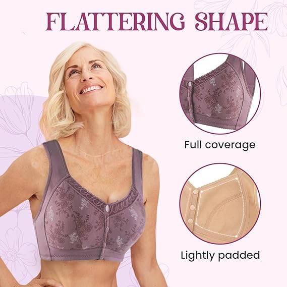 Rose Bra Wireless Front Button Bras For Women