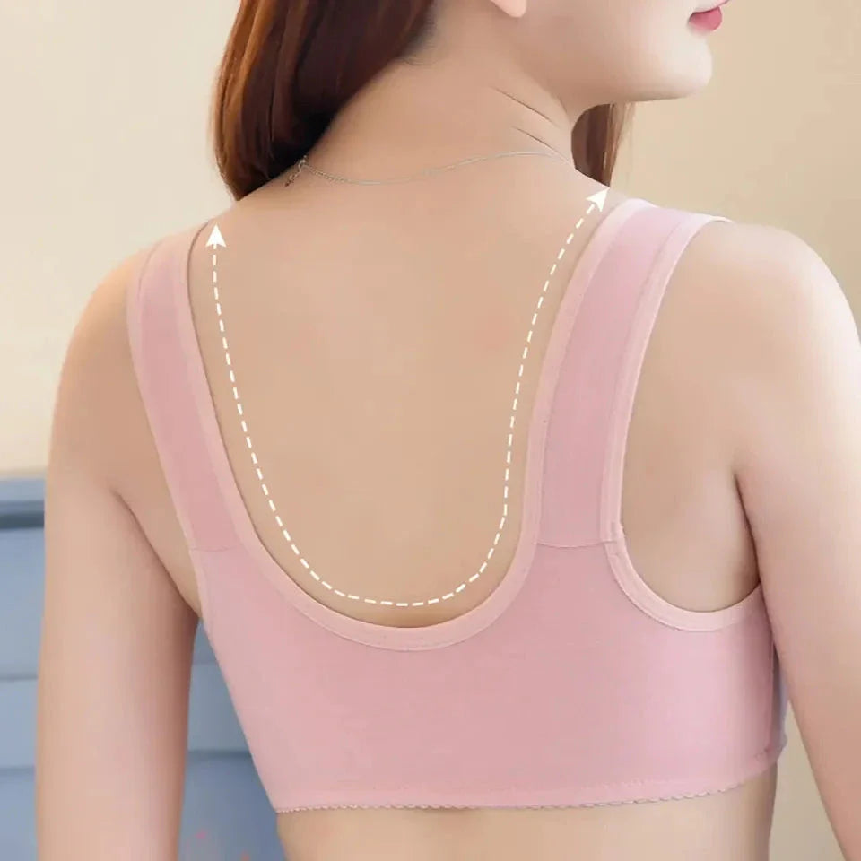 Seamless Comfortable Cotton Button Non-Wired Vest Style Large Size Bra Pack Of 3