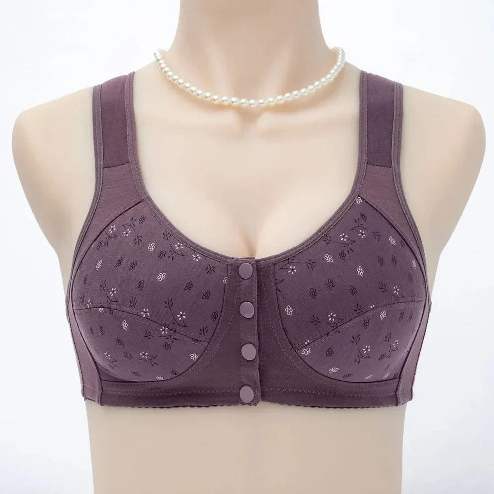 Seamless Comfortable Cotton Button Non-Wired Vest Style Large Size Bra Pack Of 3