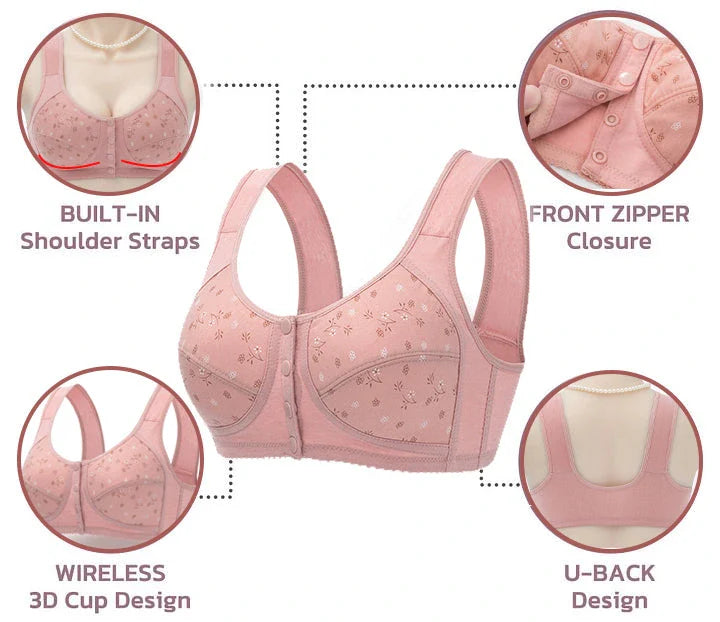 Seamless Comfortable Cotton Button Non-Wired Vest Style Large Size Bra Pack Of 3