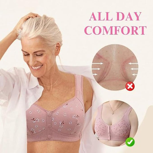 Rose Bra Wireless Front Button Bras For Women